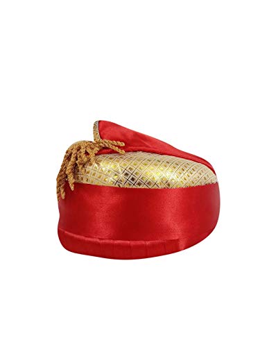 Image of BookMyCostume Traditional Indian Turban, Safa & Pagdi Collection - Ethnic Royal Headwear, Cultural Event & Fancy Dress Costumes | Ideal for Barati, Folk Dance & Themed Functions for Boys, Men & Adults