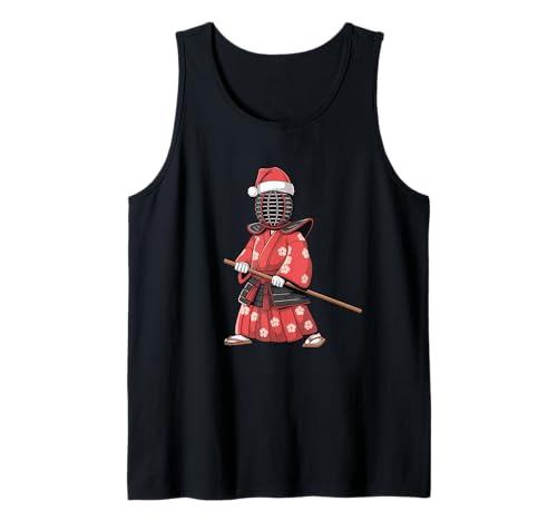 Lustiger Weihnachts-Kampfsport-Kämpfer von Santa Kendo Samurai Tank Top