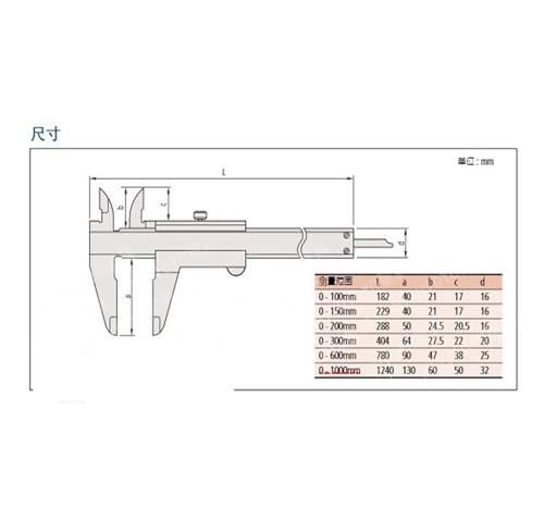 Calibrador Vernier Estándar 0-300 mm Métrico-Inch miniatura 2