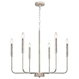 French Country Chandelier,6-Light Farmhouse Chandeliers Rustic Industrial Iron Chain Height-Adjustab