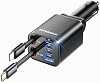 Cargador retráctil para auto, SUPERONE cargador de 99W con doble cable | carga rápida 6 en 1, adaptador USB C para auto, para iPhone 17 16 15 14 13 Samsung, negro, ultracompacto, enchufe ajustable 180° 2