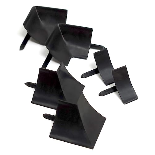 Image of InstaTrim Corner & End Caps - Six Black 1 /2 inch Wide Trim Corner and End Pieces - Finishing Caps for Corners & Exposed Ends - Paintable | Six paintable black corner /end caps finish exposed trim ends and corners on matching 1 /2 in InstaTrim installations at home.