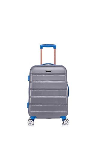 Image of Rockland Melbourne Hardside 2 Piece Expandable Spinner Wheel Luggage Set, Carry-On 20 inch and Tote 14 inch, Grey