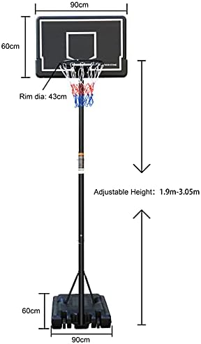 NORTHERN STONE Pro Court Height Adjustable Portable Basketball Hoop with Impact Backboard Official Height 10 ft