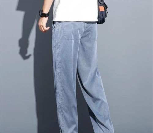 Mens Jeans Summer Thin Baggy Casual Straight Stretch Denim Pants Comfortable Soft Classic Wear2