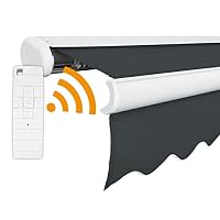 Arilco Electric Full Cassette Awning, Cassette Awning, Articulated Arm Awning, Sun Awning, Sun Protection, Available in Many Colours and Sizes, Available in Cassette Colour White (3 x 2.5 m, Light Garden