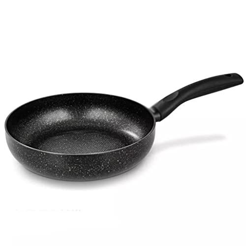 FEIGUO Freidora con revestimiento antiadherente Utensilios de cocina con fondo de inducción con punta de aluminio forjado (Color: A, Tamaño: 28 cm) (A 20 cm) (A 24 cm)