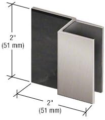 Miniatura 4 de CRL Tope de puerta de ducha sin marco de estilo cuadrado de níquel cepillado