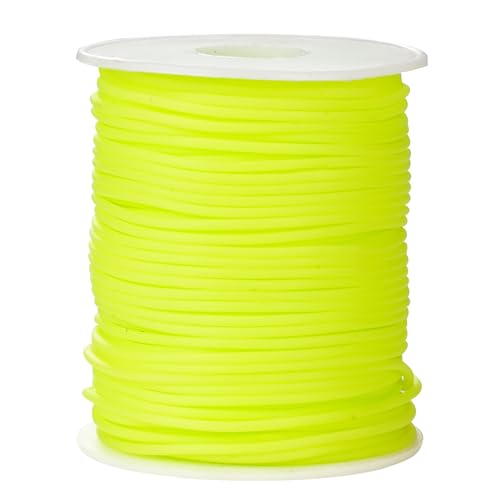 Hollow Pony Bead Rubber Tube Lacing 54 Yards 2mm Yellowgreen Rubber Saver