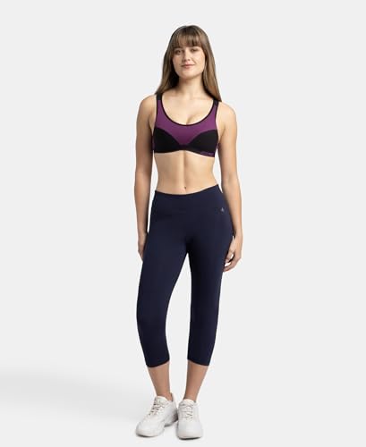 Image of Jockey 1378 Active Bra | Wirefree | Padded | Full Coverage | Racer Back | Super Combed Cotton Elastane Fabric