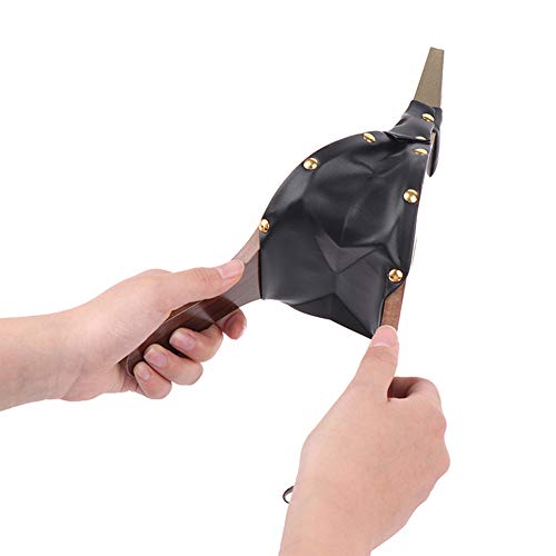 PETIT MANON Fireplace Bellows 12"x 5" Wood Fire Air Bellows with Cast Nozzle, Hanging Strap for Fireplace Wood Stove Grill Chimney Indoor Outdoor Cooking Camping BBQ Grill Chimney(1 Pcs, Brown)