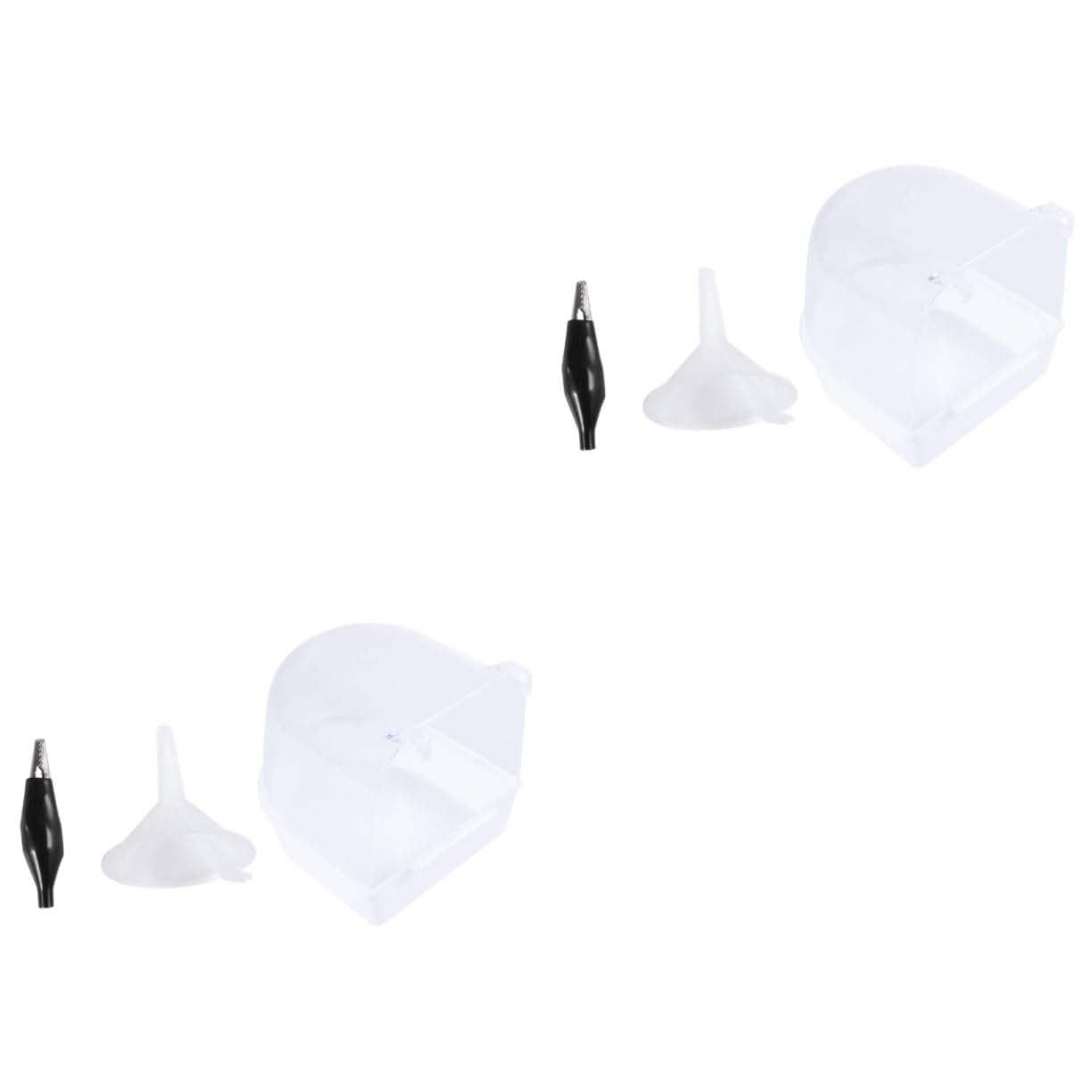BESPORTBLE 2pezzi Vaschetta per Uccelli con Funnel Bagno per Pappagalli e Piccoli Uccelli Design Innovativo e Resistente Facile da Installare Colore Bianco