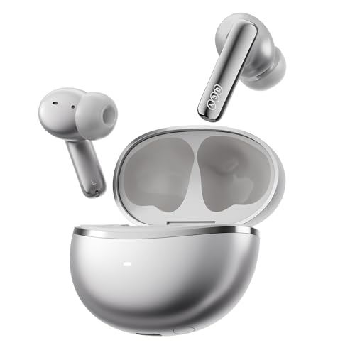 QCY MeloBuds N70 Auriculares Inalambricos Bluetooth 6.0 Cancelación Activa de Ruido Adaptativa, MEMS Hi-Res Audio LDAC, Claridad de Sonido Superior, Lamadas Estables, 50 Horas, Carga Inalámbrica