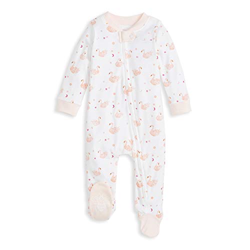 Image of Burt's Bees Baby unisex-baby Sleep & Play, Organic One-piece Romper-jumpsuit Pj, Zip Front Footed Pajama