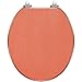 Round Toilet Seat a peach colored concrete wall Resin Toilet Seat Quietly Slow Close with Quick-Release Hinges Toilet Seat with Cover Easy to Clean Install