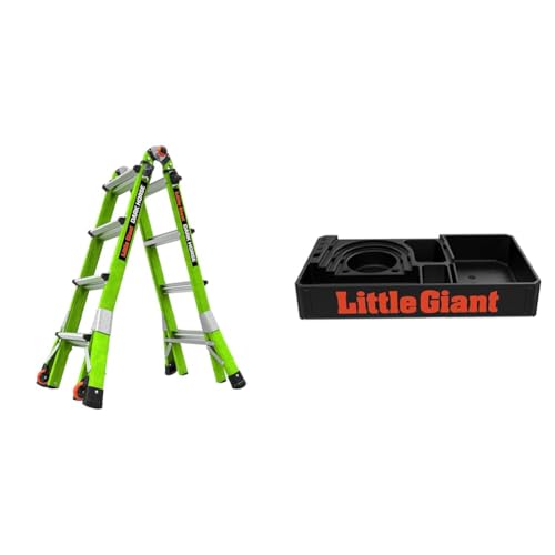 Little Giant Dark Horse 2.0, 17ft Multi-Position Ladder, Fiberglass, Type 1A, 300 lbs Weight Rating, Green