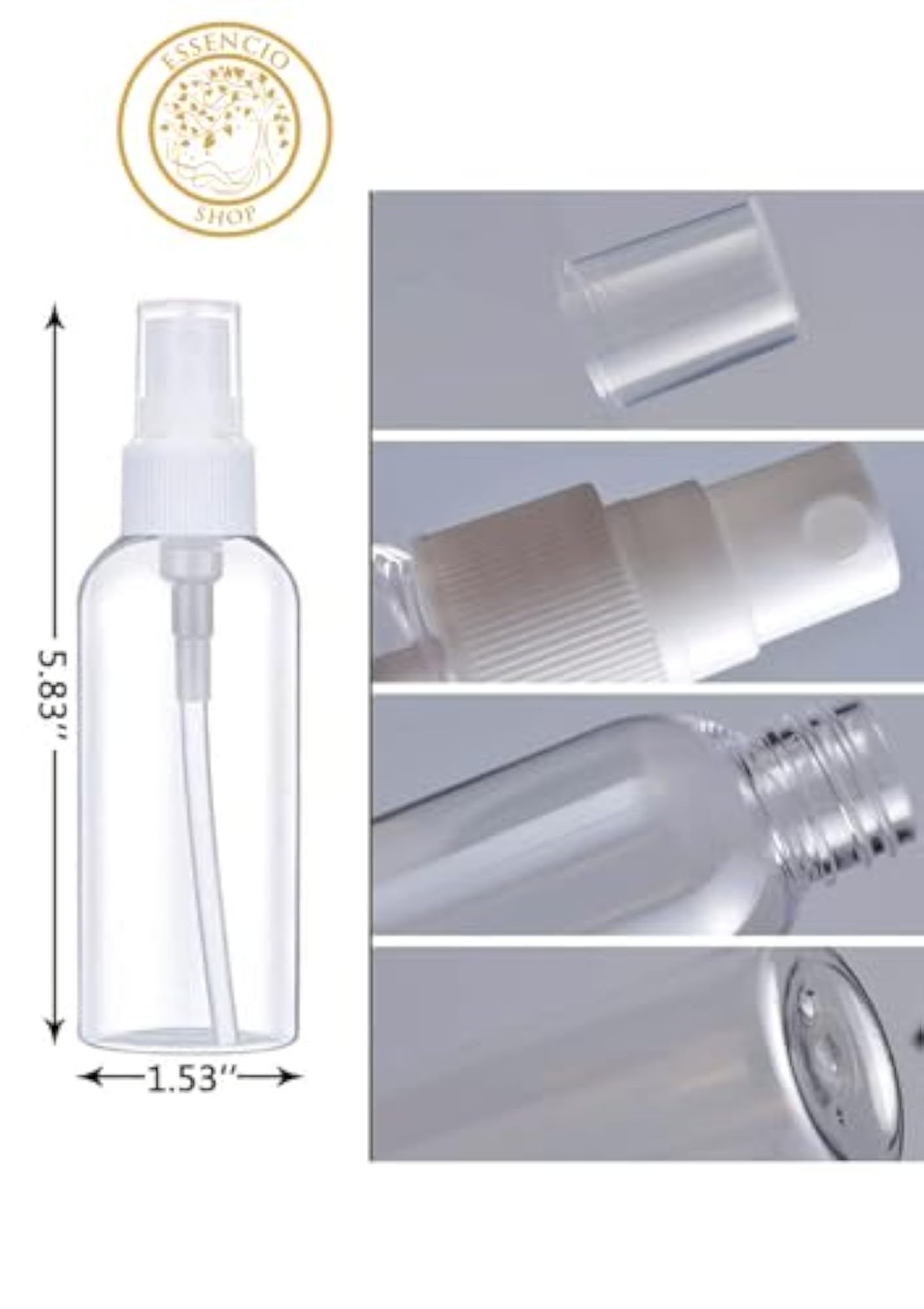 100ML Refillable Fine Mist Sprayer Atomizer, 4 Bottles Set