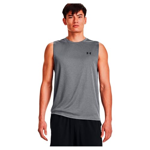 Under Armour Men's Velocity Muscle Tank Top, 012 Gray, LG - image 1
