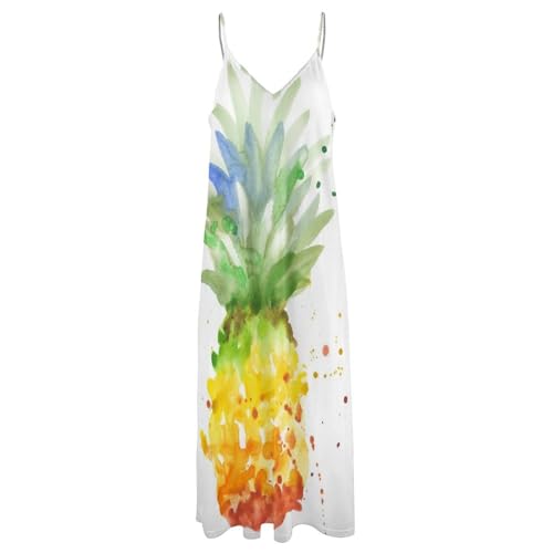 Robe longue d'été à motif ananas : le look plage décontracté chic pour vos vacances