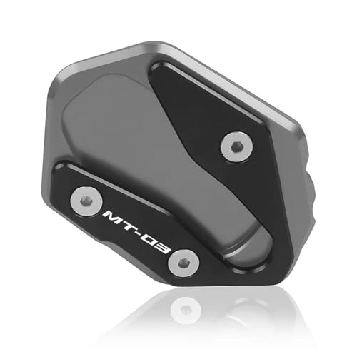 Erweitertes Upgrade Kickstand Extension Extender Aluminium Kickstand Fuß Vergrößerung Pad Für Yamaha MT03 MT-03 2022 2023 2024(Gray)