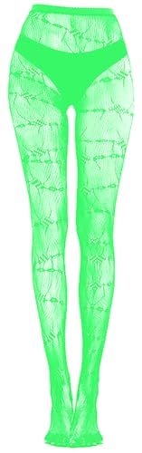 Image of Glow in the Dark Fishnet Stockings, High Waist Sexy Tights Party Stockings for Womens Girls
