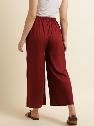 Image of Fabclub Women's Heavy Rayon Solid Plain Palazzo