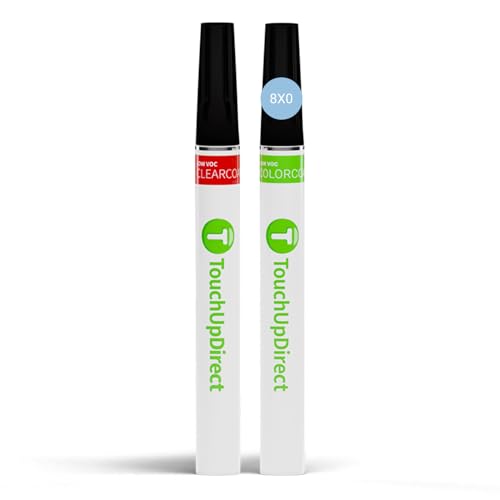 TouchUpDirect Car Paint Touch Up Brush Kit – Compatible with Toyota 8X0 Heritage Blue Exact Match Auto Paint Kit with Car Color and Clearcoat, for Repainting or Scratch Repair, Essential Kit