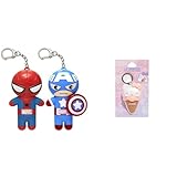 Lip Smacker Marvel Spiderman & Captain America Lip Balm Keychains + Hello Kitty Ice Cream Cone Lip Balm
