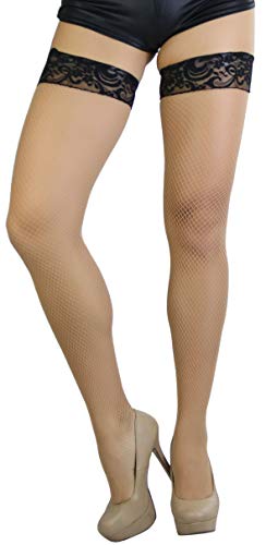 Image of ToBeInStyle Women's Timeless Backseam Fishnet Stocking