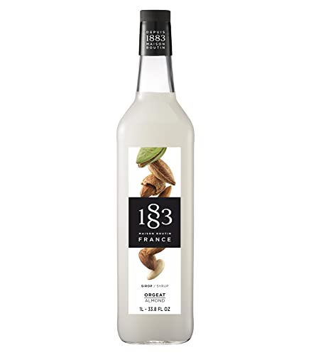 Image of 1883 Maison Routin Syrup for Drinks, Made In France (33.8 Fl Oz, Almond Glass)