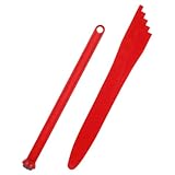 SHINEOFI Magnetischer Deckelheber Messlineal Einmachwerkzeug Satz Bruchfestes Kunststoffglasheber Satz mit Luftblasenentferner für Einmachgläser Rot für Konservenherstellung