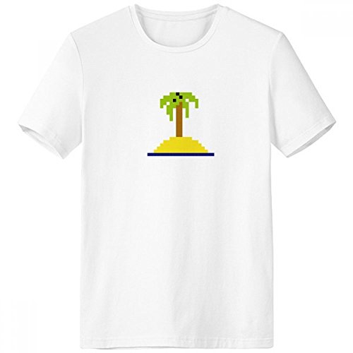 T-shirt sport blanc à motif pixel : cadeau idéal homme M