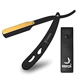 KIMEX LONDON® Cut Throat Razor, Professional Barber Premium Quality Straight Edge Moustache & Beard Shaving Razor (Black)