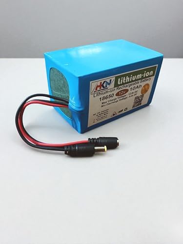 12V 10Ah Lithium Rechargeable Battery with BMS Protection for UPS CCTV Camera GPS Device Industry Tools Brand HKN ENTERPRISES Pack of 1 Battery Pack