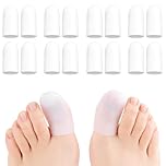 16 Pcs Big Gel Toe Protectors, Toe Cover Protector for Men & Women Running, Walking, Prevent Toes Friction Injury (White, Large Size)