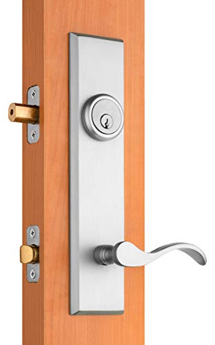Rockwell Security Verano Modern Chelsea Lever Entry Door And Lock Replacement Handle Set Brass Brushed Nickel Finish For Residential Use #TOP3