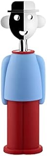 Alessi Alessandro M. AM23 LAZR - Design Corkscrew, in Thermoplastic Resin and Chrome-Plated Zamak, Blue and Red
