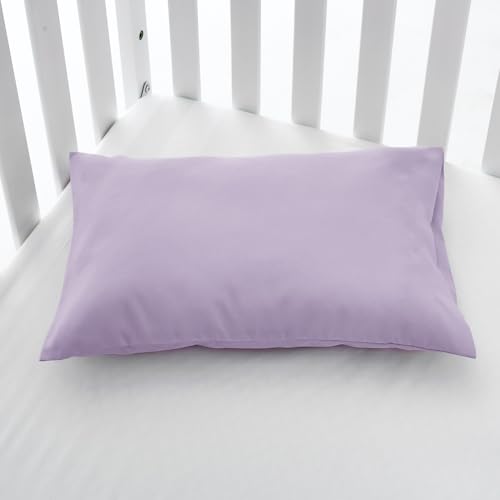 Image of EXQ Home Toddler Pillowcases 13x18 Travel Pillow Case Set of 2, Small Pillow Case Fits Baby Pillow Sized 12x16, 13x18, Kids Pillowcases 2 Pack Machine Washable with Envelope Closure(Lavender)