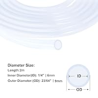 iMeistek Silikonschlauch 6mm ID x 9mm OD 2 Meter, Flexibler Lebensmitteltaugliche Schlauch Silikonschlauch Wasser Luft Schlauch Rohr Transparent – Ansicht 2