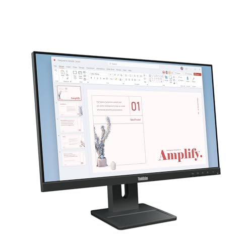 Lenovo E24-40 Monitor 23.8" FHD (1920x1080), IPS, 100Hz, Regolabile, Porte HDMI, DP e VGA, Altoparlanti, VESA 100x100