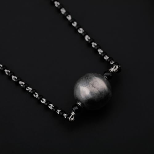 Image of Aadyaa 92.5 Silver Mangalsutra for Women | 92.5 Sterling Silver Tribal Mangalsutra Handcrafted Ethnic Necklace Lightweight & Unique | Silver Gift for Women