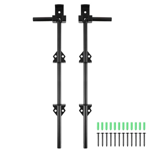 Skelang Boulon de Portail, 38 cm Boulon à Canne, Verrou de Portail en Acier pour Maintenir le Portail en Bois Ouvert et Fermé, Lot de 2
