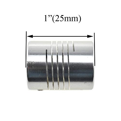 Image of Hahiyo 8mm to 6.3mm Inner Diameter Shaft Couplings Flexible Shock Absorbsion Stretchable Coupler Set Screws Lock Aluminum Alloy 1 Piece Easy Install Multi-Function for 3D Printer Stepper Motor Z-axis