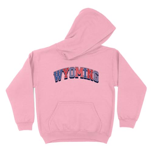 USA Wyoming Kids Hoodie Sweatshirt Youth Large Pink