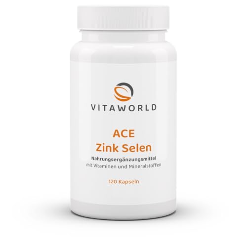 3er pack Vita World ACE Zink + Selen 3 x 120 Kapseln Vegan Ergänzt mit Vitaminen A, C und E in Optimaler Dosierung Apotheke Herstellung