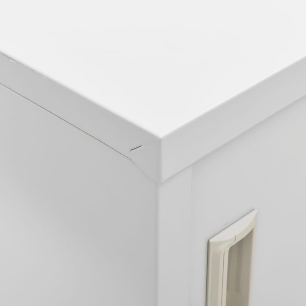 vidaXL Modern Industrial Steel Locker Cabinet with Locks and 9 compartments for Office and School - Light Gray.