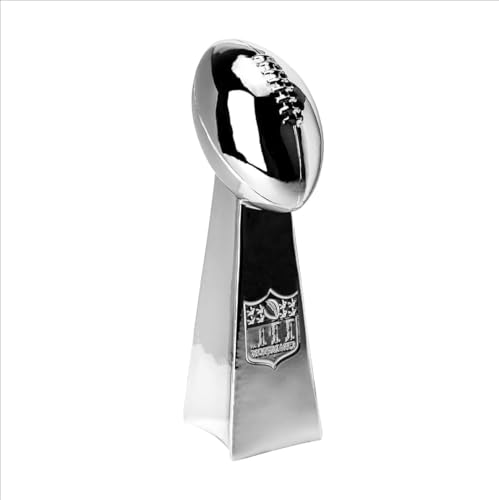 LNGODEHO Réplica del trofeo de plata del campeonato de fútbol, resina cromada, recuerdo de premio ganador de la Copa para los fanáticos de los deportes de equipo de la liga (34 cm)