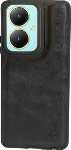 Image of AIBEX Shield Back Cover Case Compatible with Vivo Y27 4G Back Cover | Flexible Vegan Leather | Full Camera Protection | Raised Edges | Super Soft-Touch | Bumper Case