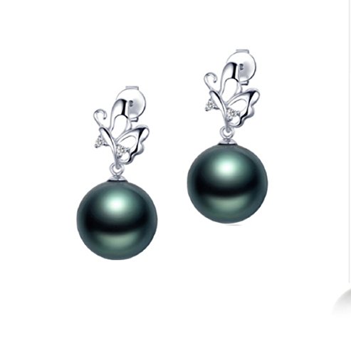 Perle noire de Tahiti boucles d'oreilles argent 925 pour illuminer vos tenues
