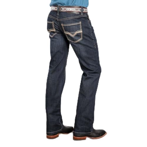 Rock & Roll Pistol Straight Flat Seam Dark Wash Jeans - Main Image